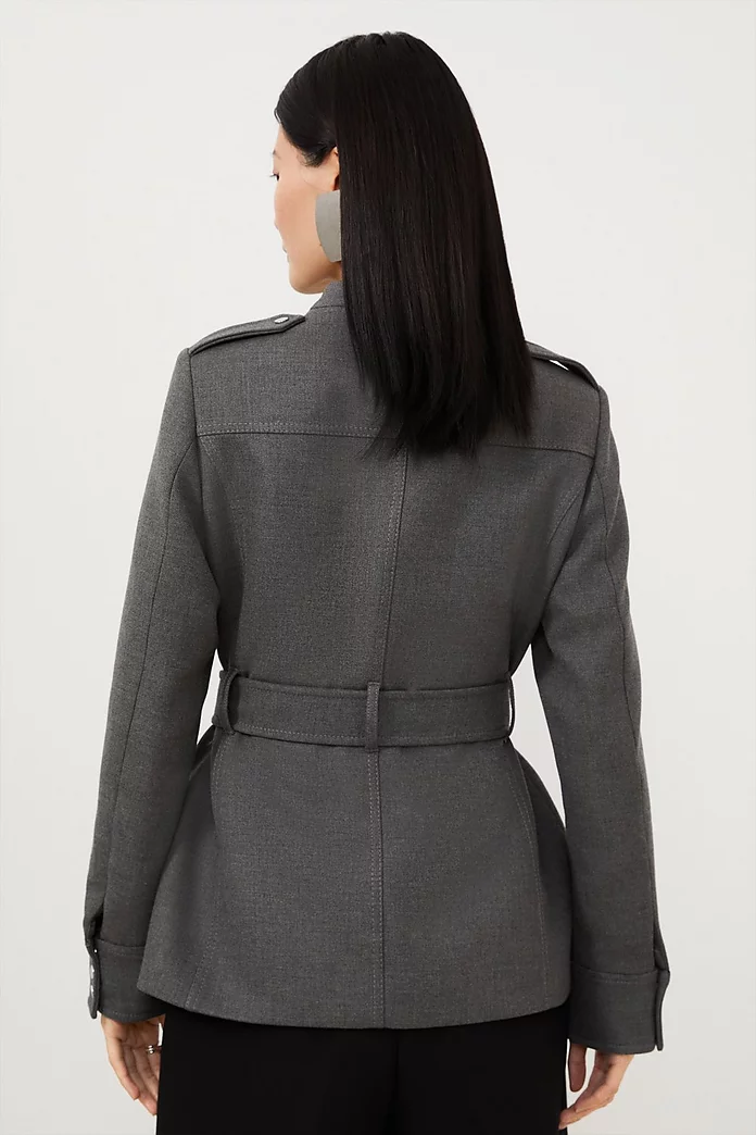 Tailored Cargo Pocket Belted Button Through Jacket | Karen Tailored Cargo Pocket Belted Button Through Jacket | Karen